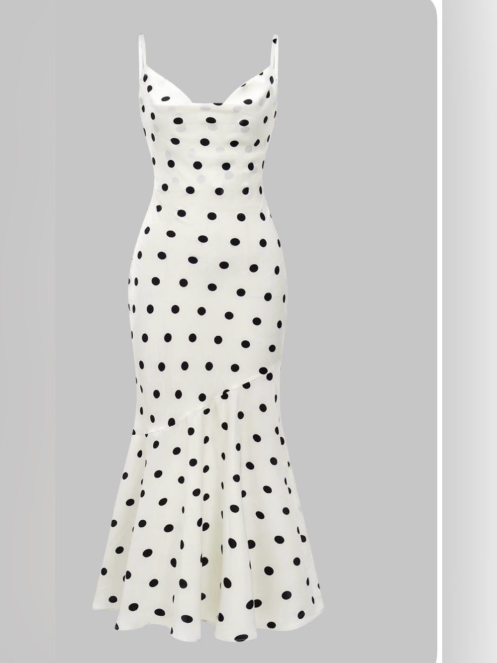 Micas White Polka Dot Satin Mermaid Dress size 2 BNWT